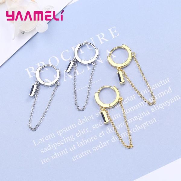 hoop & huggie woman man tassel earrings 925 sterling silver long chain white black crystal round loop ear pendientes punk jewellery, Golden;silver
hoop & huggie woman man tassel earrings 925 sterling silver long chain white black crystal round loop ear pendientes punk jewellery, Golden;silver