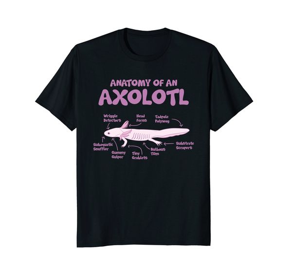 2020 new short sleeve casual anatomy of an axolotl t-shirt | funny axolotl shirt man t shirt good quality