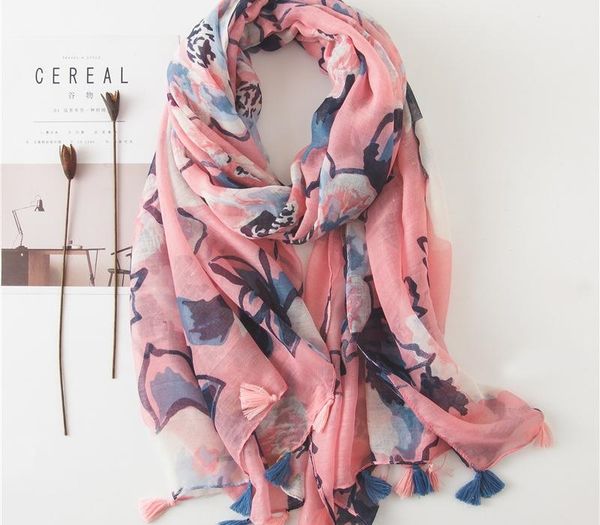 women viscose scarf large florals print foulard long shawls soft pink color blanket wrap new, Blue;gray
women viscose scarf large florals print foulard long shawls soft pink color blanket wrap new, Blue;gray