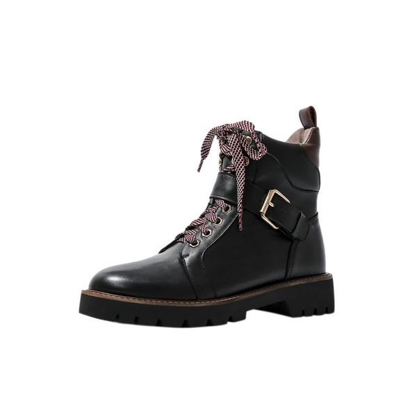 retro platform genuine leather women's ankle boots winter round toe med heels party prom shoes woman, Black
retro platform genuine leather women's ankle boots winter round toe med heels party prom shoes woman, Black