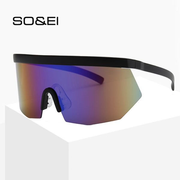 so&ei retro oversized one piece women sunglasses outdoor windproof goggle shades uv400 men colorful mirror driving sun glasses, White;black
so&ei retro oversized one piece women sunglasses outdoor windproof goggle shades uv400 men colorful mirror driving sun glasses, White;black
