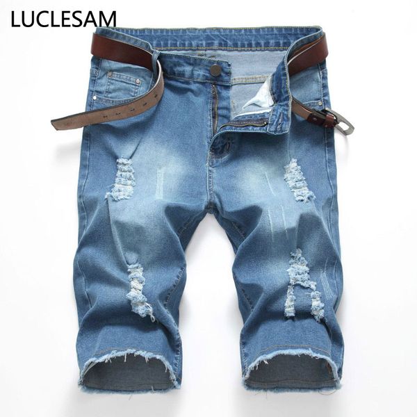 men ripped straight short jeans casual elastic mens denim shorts middle waist hole jean shorts hip hop streetwear biker, Blue
men ripped straight short jeans casual elastic mens denim shorts middle waist hole jean shorts hip hop streetwear biker, Blue