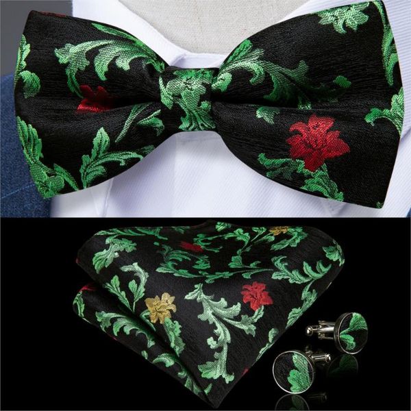 green black floral designer self bowtie for men silk butterfly men tie hanky cufflink suit collar removable necktie dibangulh123, Black;gray
green black floral designer self bowtie for men silk butterfly men tie hanky cufflink suit collar removable necktie dibangulh123, Black;gray