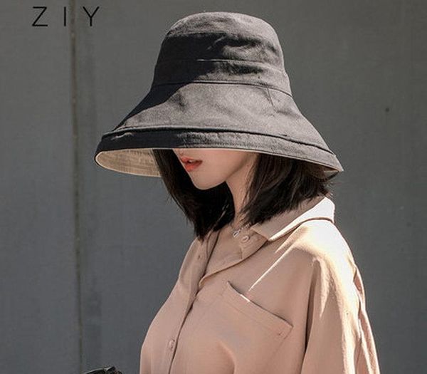 2019 women summer sun bucket hat casual wide brim k korean harajuku anti-uv hat double sided beach solid folded fishing, Blue;gray
2019 women summer sun bucket hat casual wide brim k korean harajuku anti-uv hat double sided beach solid folded fishing, Blue;gray