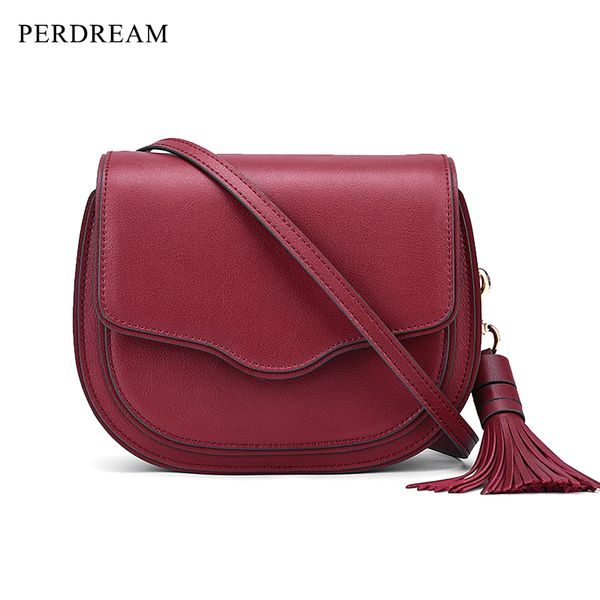 leather handbags new layer cowhide tassels european and american fashion saddle bags women crossbody shoulder bags