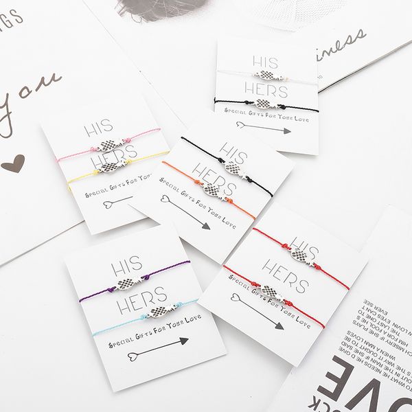 charm bracelets g.ycx cute stainless steel pineapple friendship women couple colorful wax rope lucky wish card bracelet fruit jewelry, Golden;silver
charm bracelets g.ycx cute stainless steel pineapple friendship women couple colorful wax rope lucky wish card bracelet fruit jewelry, Golden;silver