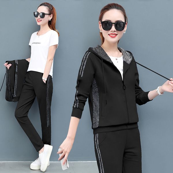 3pcs autumn women sportswear tracksuit loose hoodie jacket+sweatshirt+pant running jogger fitness workout casual set sport suit, Black;blue
3pcs autumn women sportswear tracksuit loose hoodie jacket+sweatshirt+pant running jogger fitness workout casual set sport suit, Black;blue