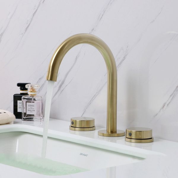 basin faucets bathroom sink faucet gold brushed brass 3 holes double handle luxury bathbasin bathtub taps & cold mixer water
basin faucets bathroom sink faucet gold brushed brass 3 holes double handle luxury bathbasin bathtub taps & cold mixer water