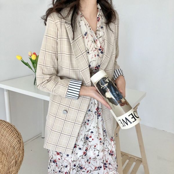 Women's Casual Plaid Blazer 2020 New Autumn Female Blazers Trench Coat Office Ladies Loose Women Coats, Black;brown
Women's Casual Plaid Blazer 2020 New Autumn Female Blazers Trench Coat Office Ladies Loose Women Coats, Black;brown