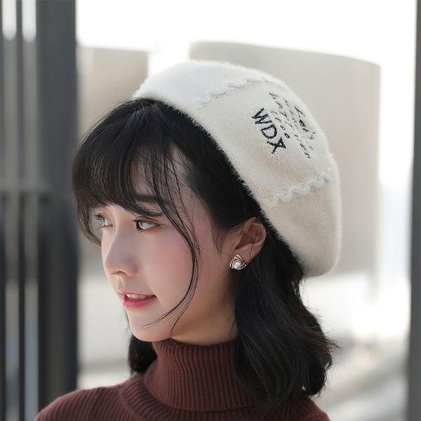 wool beret winter warm fur mink girl french art newsboy painter bini hat lovely flat british casual hat korean beanie cap, Blue;gray
wool beret winter warm fur mink girl french art newsboy painter bini hat lovely flat british casual hat korean beanie cap, Blue;gray