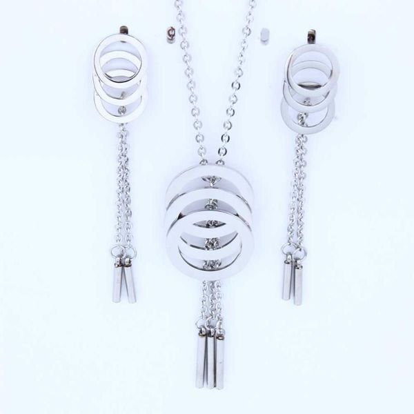 earrings & necklace oufei wholesale stainless steel jewelry sets for women round tassel wedding fashion dubai of african jewellery, Silver
earrings & necklace oufei wholesale stainless steel jewelry sets for women round tassel wedding fashion dubai of african jewellery, Silver