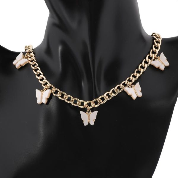 5 shell butterfly pendant necklace for women gold plated brass chain necklace fashion jewelry-white, Silver
5 shell butterfly pendant necklace for women gold plated brass chain necklace fashion jewelry-white, Silver