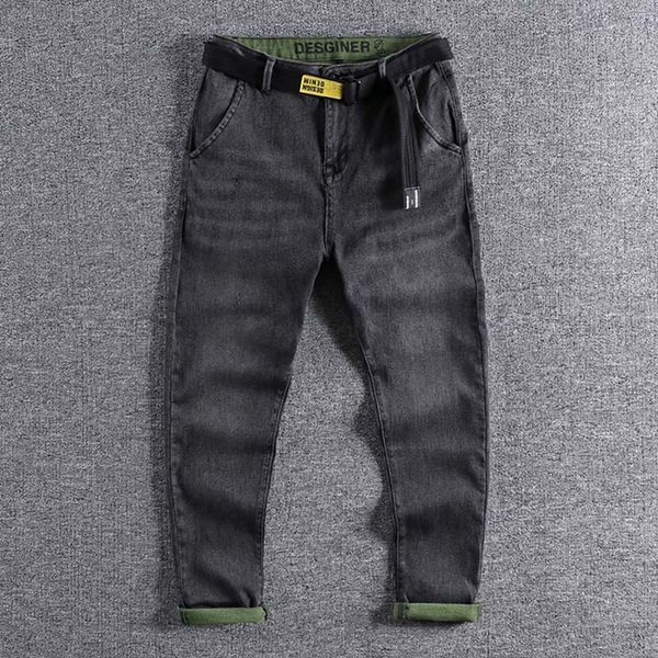 2020 new black grey jeans men's cool elastic capris american fashion brand slim pants ins fashionable men's trouser wear 0358, Blue
2020 new black grey jeans men's cool elastic capris american fashion brand slim pants ins fashionable men's trouser wear 0358, Blue