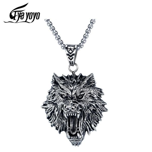 pendant necklaces eyeyoyo vintage jewelry punk rock personality stainless steel titanium wolf head men, Silver
pendant necklaces eyeyoyo vintage jewelry punk rock personality stainless steel titanium wolf head men, Silver