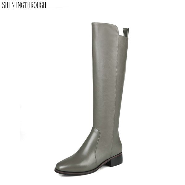 genuine leather knee high boots women square toe low heels comfort casual shoes woman party dancing shoes motorcycle boots, Black
genuine leather knee high boots women square toe low heels comfort casual shoes woman party dancing shoes motorcycle boots, Black
