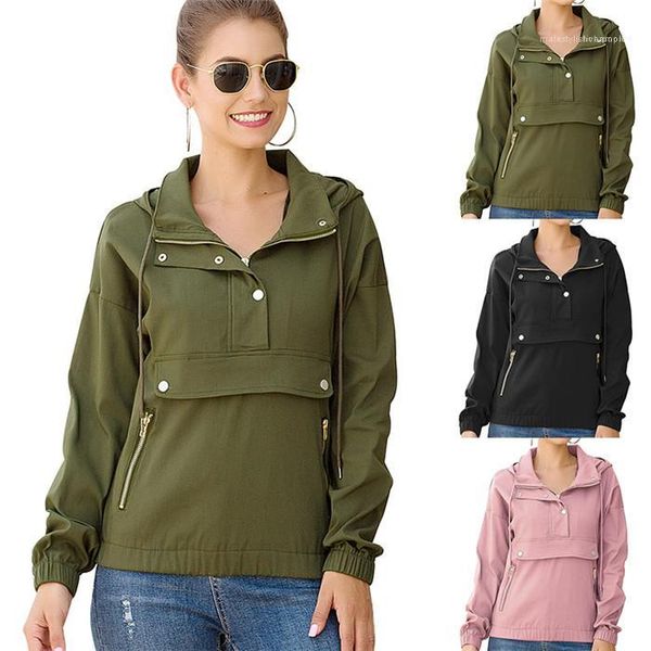 women casual jacket autumn long sleeve pullover hooded lapel neck loose coat famale pure color jacket, Black;brown
women casual jacket autumn long sleeve pullover hooded lapel neck loose coat famale pure color jacket, Black;brown