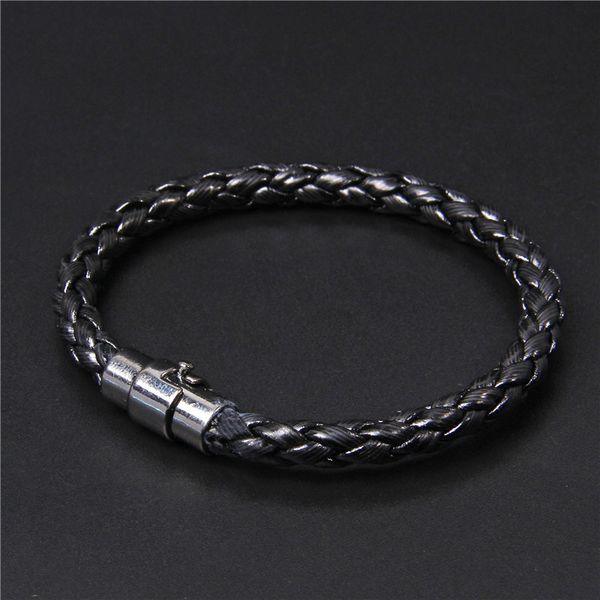 men fashion black leather woven bracelet handmade black silver color magnetic connection buckle charm bracelet jewelry for men
men fashion black leather woven bracelet handmade black silver color magnetic connection buckle charm bracelet jewelry for men