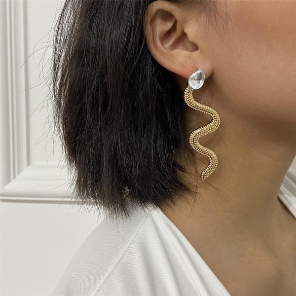 new fashion big size exaggerated punk snake earrings for women personality metal crystal earring party jewelry, Silver
new fashion big size exaggerated punk snake earrings for women personality metal crystal earring party jewelry, Silver