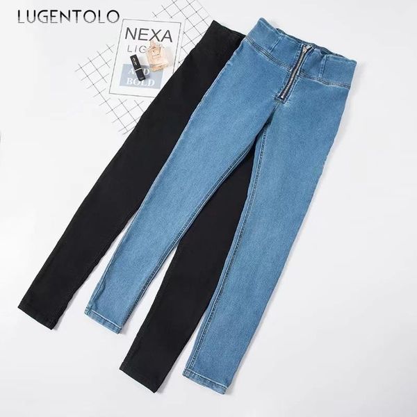 women's jeans lugentolo skinny women high waist zipper washed cotton summer fashion streetwear street style womens, Blue
women's jeans lugentolo skinny women high waist zipper washed cotton summer fashion streetwear street style womens, Blue