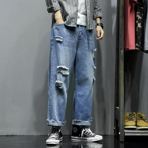 autumn loose straight wide leg plus plus size trendy brand men's tooling overalls jeans jeans and jeanstrousers fat 9 points 0g7p8, Blue
autumn loose straight wide leg plus plus size trendy brand men's tooling overalls jeans jeans and jeanstrousers fat 9 points 0g7p8, Blue