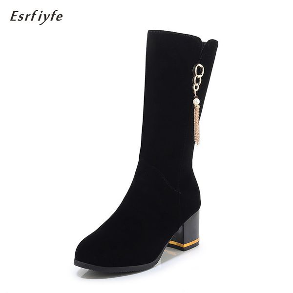 esrfiyfe 2020 new brand women mid calf boots autumn winter woman fashion high heels shoes ladies zipper botas size 34-46, Black
esrfiyfe 2020 new brand women mid calf boots autumn winter woman fashion high heels shoes ladies zipper botas size 34-46, Black