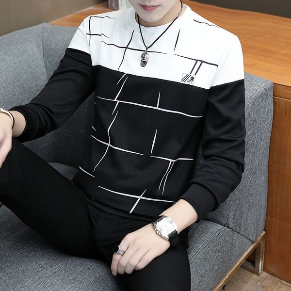 men's plaid t- sweater slim round neck sweater fashionable color matching casual long sleeve t-shirt base shirt ncv6f, Black
men's plaid t- sweater slim round neck sweater fashionable color matching casual long sleeve t-shirt base shirt ncv6f, Black