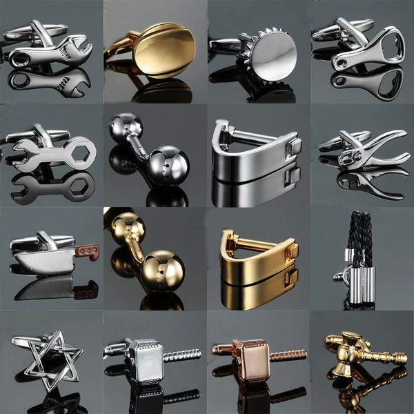 18 style mix ale designs cufflinks simple stainless steel hammer knife ball wrench cuff links for mans wedding business gift, Silver;golden
18 style mix ale designs cufflinks simple stainless steel hammer knife ball wrench cuff links for mans wedding business gift, Silver;golden