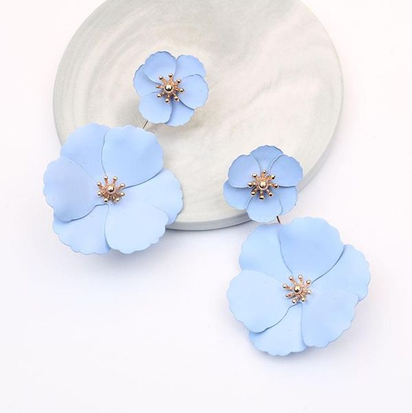 multi layer detachable women's tennis earrings with colorful flowers, Golden;silver 
multi layer detachable women's tennis earrings with colorful flowers, Golden;silver