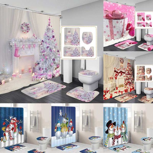 shower curtains 4pcs/set christmas backgdrop snow printing waterproof bathroom curtain bath toilet cover mat set non-slip rugs
shower curtains 4pcs/set christmas backgdrop snow printing waterproof bathroom curtain bath toilet cover mat set non-slip rugs