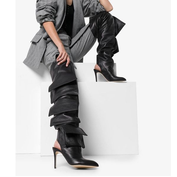 leather blue black luxury designer runway boots over the knee pointed toe open heel slip on loose fashion custom stylish boots
leather blue black luxury designer runway boots over the knee pointed toe open heel slip on loose fashion custom stylish boots