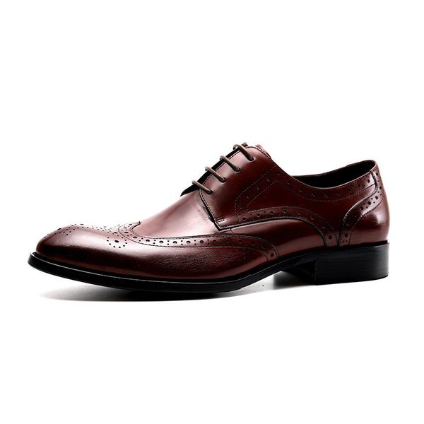 new genuine dress brown formal men casual single toe leather men's business brock england shoes italian fashion ing, Black
new genuine dress brown formal men casual single toe leather men's business brock england shoes italian fashion ing, Black