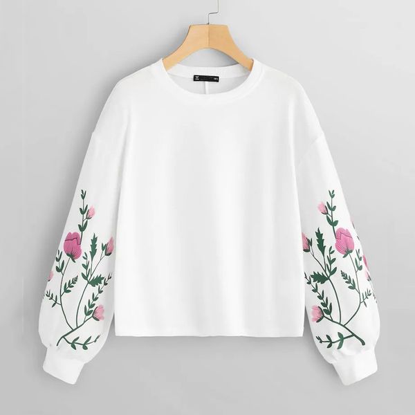 sweatshirt women o-neck long sleeve botanical floral print sleeve pullovers sweatshirt sudaderas para mujer drop shipping, Black
sweatshirt women o-neck long sleeve botanical floral print sleeve pullovers sweatshirt sudaderas para mujer drop shipping, Black