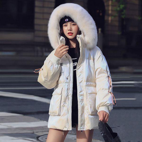 down coat women parka 2020 winter short fashion glossy jacket hooded real big fur collar warm loose outerwear woman clothing, Black
down coat women parka 2020 winter short fashion glossy jacket hooded real big fur collar warm loose outerwear woman clothing, Black