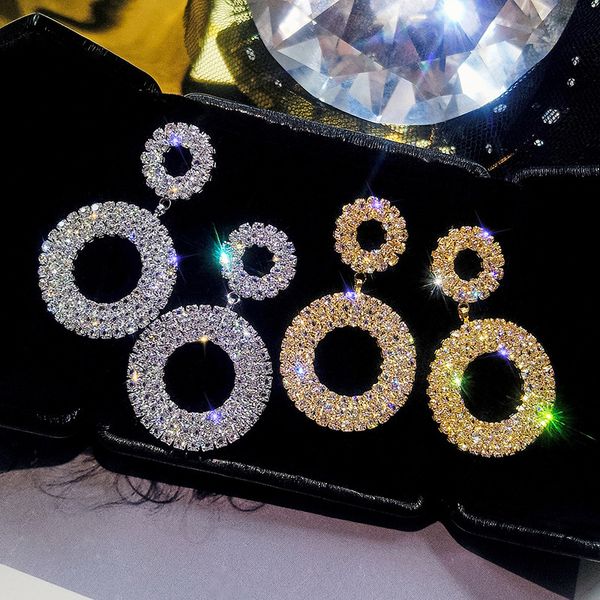 hoop & huggie lubov fashion korean style big round earrings luxury gold silver color rhinestone earring women party jewelry gift, Golden;silver
hoop & huggie lubov fashion korean style big round earrings luxury gold silver color rhinestone earring women party jewelry gift, Golden;silver