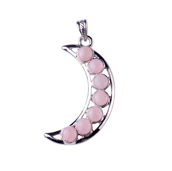 10 pcs silver plated crescent moon rose quartz pendant for gift white howlite stone classic style jewelry
10 pcs silver plated crescent moon rose quartz pendant for gift white howlite stone classic style jewelry