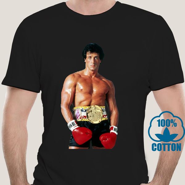 1752d men t shirt t-shirt rocky ready to boxe on black tshirts women t-shirt
