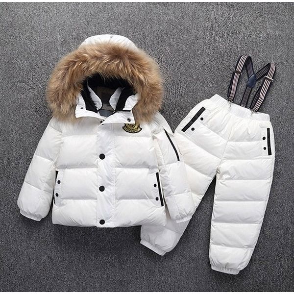 russia children's down 2-piece set boys and girls down ski suit thick real fur - 30 degrees 0926, White
russia children's down 2-piece set boys and girls down ski suit thick real fur - 30 degrees 0926, White