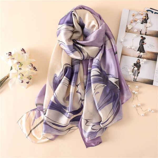 2020 new silk scarf fashion summer women scarves designer print floral female shawls and wraps bandana plus size, Blue;gray
2020 new silk scarf fashion summer women scarves designer print floral female shawls and wraps bandana plus size, Blue;gray