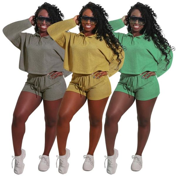 autumn solid two piece sets women casual turn down collar long sleeve loose crop drawstring biker short sporty sweatsuits, Gray
autumn solid two piece sets women casual turn down collar long sleeve loose crop drawstring biker short sporty sweatsuits, Gray