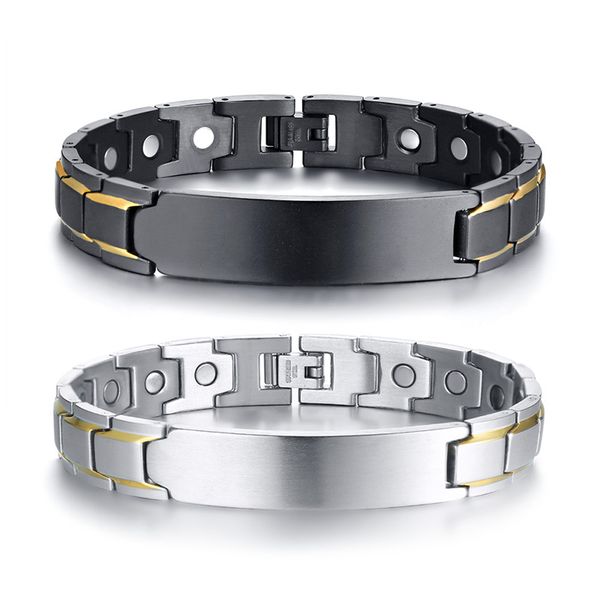 mens healing magnetic bracelet in stainless steel healthcare elements custom blank curved tag bracelet, Golden;silver
mens healing magnetic bracelet in stainless steel healthcare elements custom blank curved tag bracelet, Golden;silver