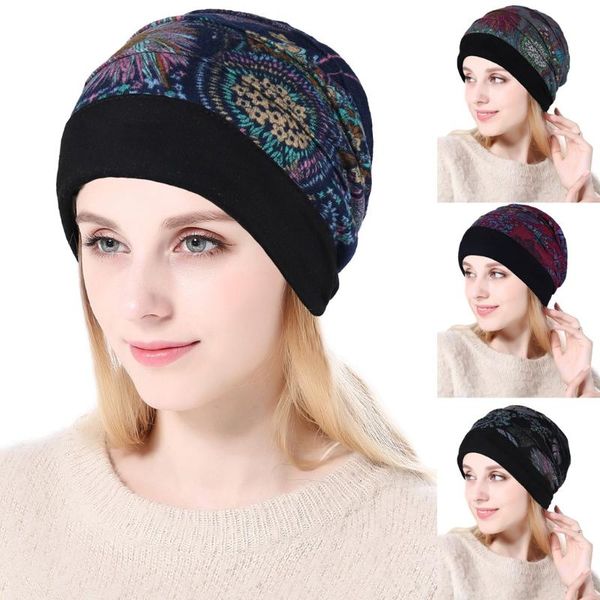 ladies winter hat casual retro bohemian flower printing pile cap headscarf warm casual wild temperament trend fashion hat #yl10, Blue;gray 
ladies winter hat casual retro bohemian flower printing pile cap headscarf warm casual wild temperament trend fashion hat #yl10, Blue;gray