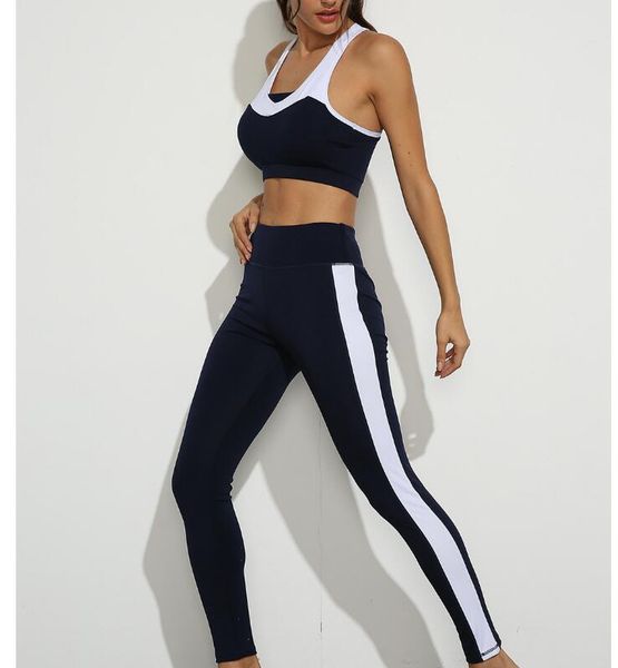 women's fitness suit sports splicing through air self-cultivation yoga bra with leggings 2 pieces, Black;blue
women's fitness suit sports splicing through air self-cultivation yoga bra with leggings 2 pieces, Black;blue
