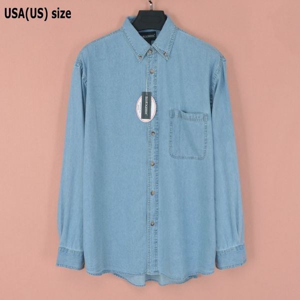 men's casual shirts jeans shirt men 100 cotton long sleeve vintage denim big size us blue one pocket fit weight 70-110kg, White;black
men's casual shirts jeans shirt men 100 cotton long sleeve vintage denim big size us blue one pocket fit weight 70-110kg, White;black