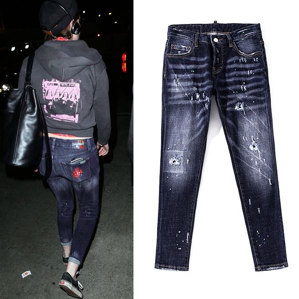 women jeans skinny fit low waist distressed paint fitting hip whisker effect fading vintage cool girl, Blue
women jeans skinny fit low waist distressed paint fitting hip whisker effect fading vintage cool girl, Blue
