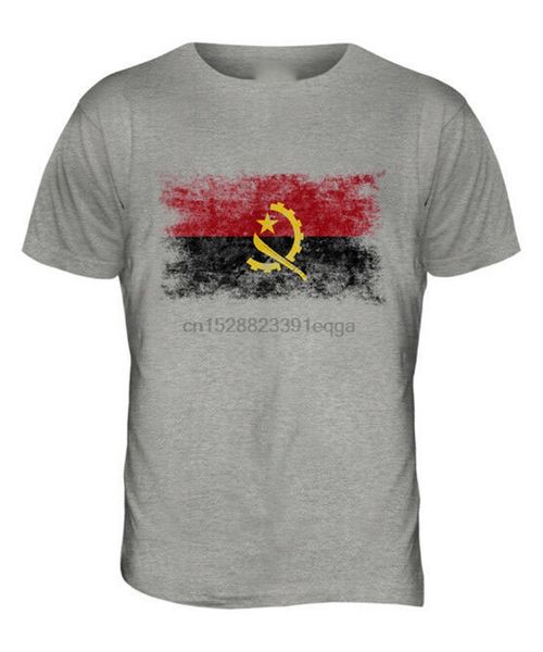 angola distressed flag mens t-shirt angolan shirt football jersey gift basic models tee shirt