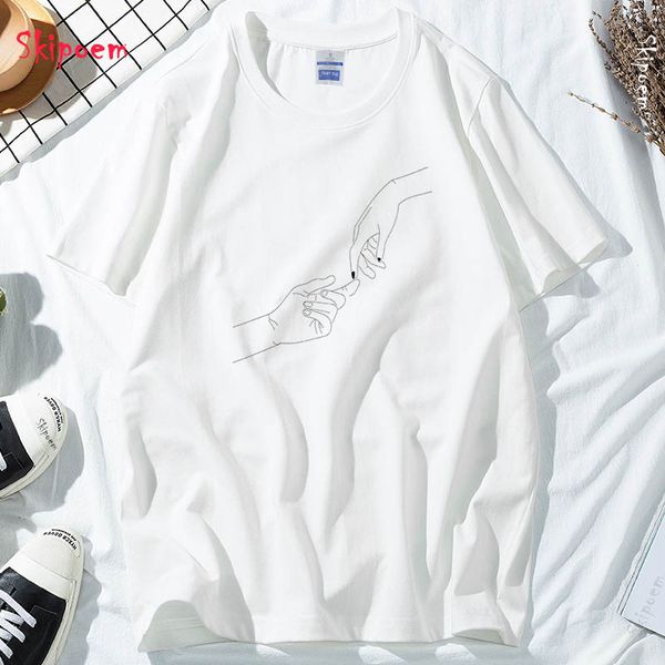 women's t-shirt simple lines michelangelo genesis tshirt women gothic korean style harajuku punk vintage aesthetic streetwear tee shirt, White
women's t-shirt simple lines michelangelo genesis tshirt women gothic korean style harajuku punk vintage aesthetic streetwear tee shirt, White