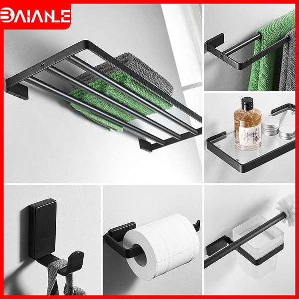towel holder black double towel bar stainless steel towel rack hanging holder coat hook bathroom shelf glass toilet paper holder t200425
towel holder black double towel bar stainless steel towel rack hanging holder coat hook bathroom shelf glass toilet paper holder t200425