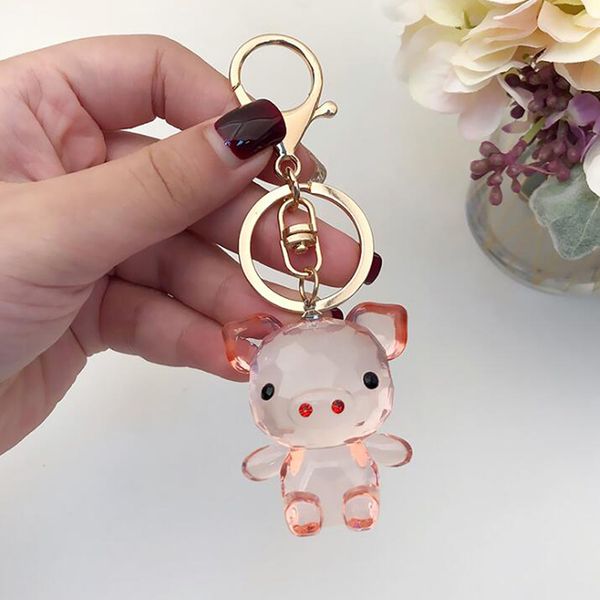 women keychain crystal pig key chain acrylic animal keychain mini girls bag pendant metal keyring jewelry, Silver
women keychain crystal pig key chain acrylic animal keychain mini girls bag pendant metal keyring jewelry, Silver