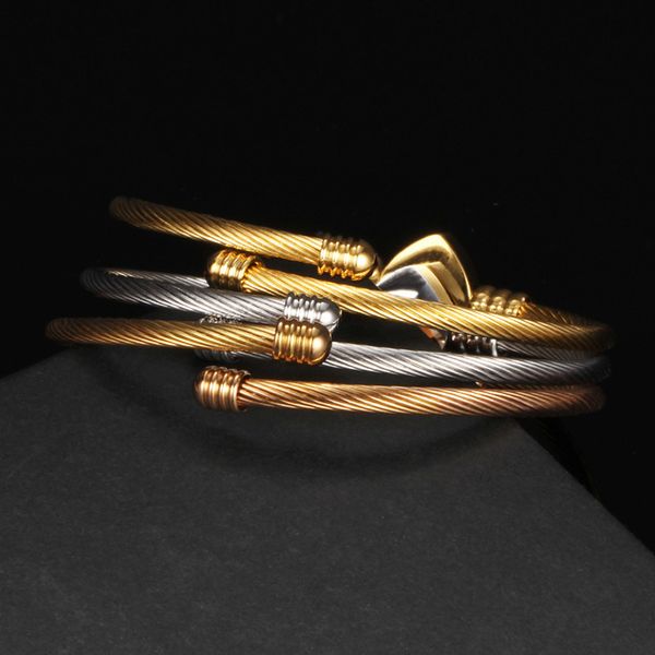 fashion jewelry ladies bracelet stainless steel twisted pair metal wire charm bracelet gift 1set 311, Golden;silver
fashion jewelry ladies bracelet stainless steel twisted pair metal wire charm bracelet gift 1set 311, Golden;silver