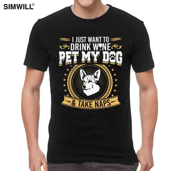 вельш корги pet my dog пейте вино t-shirt мужчины моды с коротким рукавом хлопок тис regular fit отдыха футболки
вельш корги pet my dog пейте вино t-shirt мужчины моды с коротким рукавом хлопок тис regular fit отдыха футболки